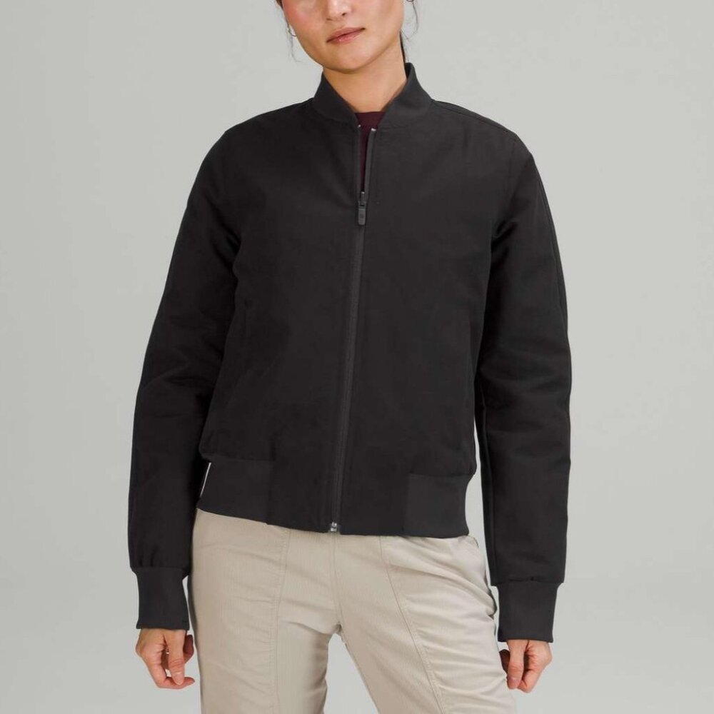Lululemon Non-Stop Cotton Reversible Bomber Jacket in Black - Picture 15 of 16